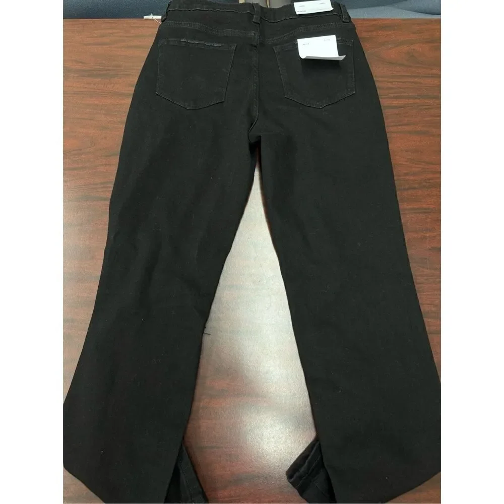 NWT Buckle Vervet Black Skeeter Stretch Boyfriend Distressed Black Jeans Size 27